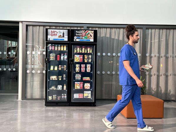 Selfly Store smart vending machines in a location that could be a hospital.