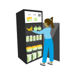 Consumer buying from a smart vending machine