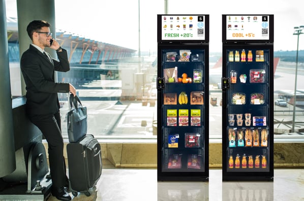 Selfly Store smart vending machines in a location that could be an airport.